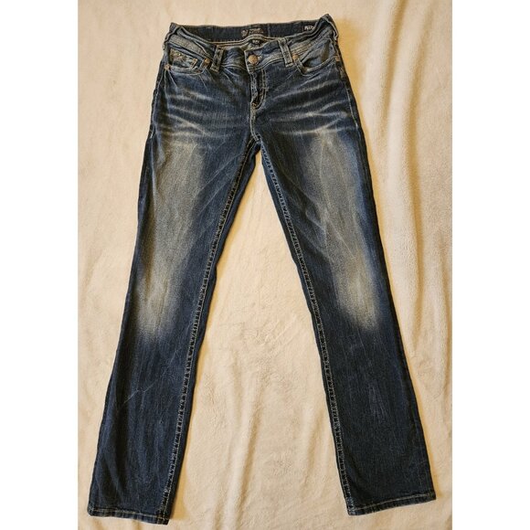 Silver Jeans Suki Straight Leg Women’s 30 x 34 Blue Mid Rise Fluid Denim - Picture 1 of 15